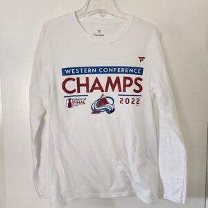 Fanatics Avalanche Champs White V-Neck Shirt
